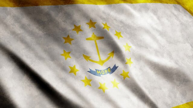 Rhode Island State (USA) Flag Grunge Animation, 
Loop able, Extend the duration as required