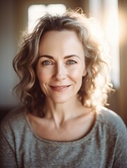 Fototapeta premium Beautiful middle-aged women smile. Generative AI