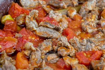 Tomato, Pepper, Thyme, Lamb Stew