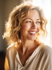 Fototapeta premium Beautiful middle-aged women smile. 