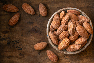 Roasted Salted Almonds in a Bowl