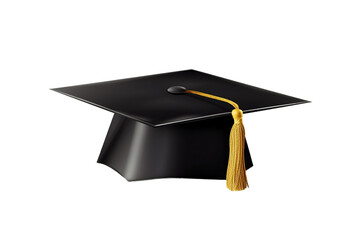 Isolated College Graduation Cap Transparent Background. Generative AI