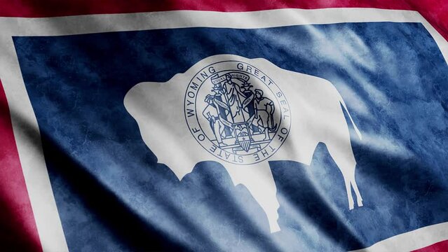 Wyoming State (USA) Flag Grunge Animation, 
Loop able, Extend the duration as required