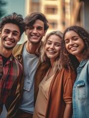 Fototapeta premium Friendship Day. Happy friends is smilling