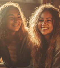 Fototapeta premium Friendship Day. Happy friends is smilling