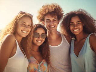 Fototapeta premium Friendship Day. Happy friends is smilling