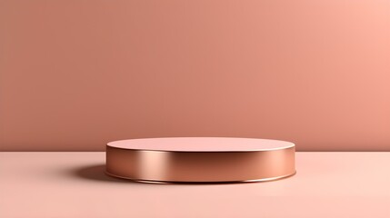 Minimal Studio Background in rose gold Colors. Modern Podium for Product Presentation

