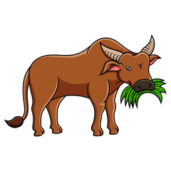Cartoon buffalo isolated on white background