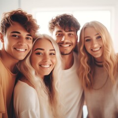 Fototapeta premium Friendship Day. Happy friends is smilling. Generative AI