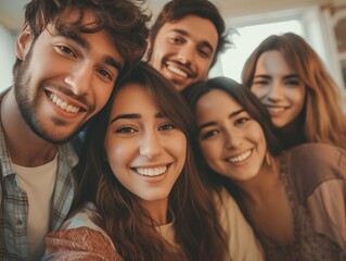 Obraz premium Friendship Day. Happy friends is smilling. Generative AI