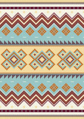 Ethnic mexican blanket, rug seamless vector pattern. Colorful carpet ornament. Tribal, aztec colorful background. Cinco de Mayo design concept. Southwestern decor style.