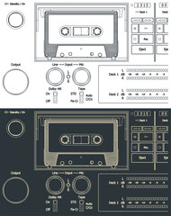 Tape recorder cassette deck blueprints