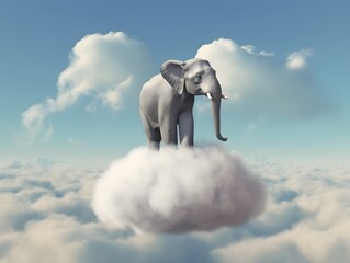 Ein Elefant schwebt auf Wolke Sieben - obrazy, fototapety, plakaty
