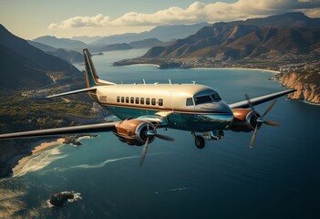 Fototapeta premium Airplane, generative ai