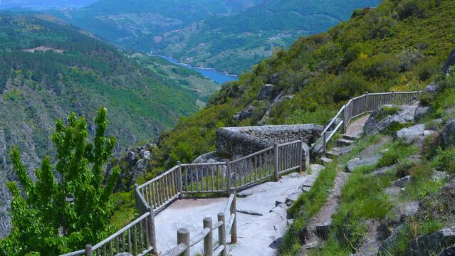 Viewpoints of the Sil River Canyon in the surroundings of Parada de Sil. Ribeira Sacra. Ourense. Galicia. Spain. Europe