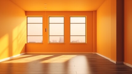 Obraz premium home interior blank empty space interior design concept room space mock up template backdrop minimal decoration with daylight clean and clear no furniture,ai generate