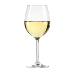 Keuken spatwand met foto Glass goblet for white wine on a white background. © Zaleman