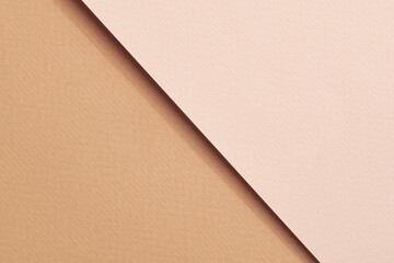 Rough kraft paper background, paper texture different shades of beige. Mockup with copy space for text.