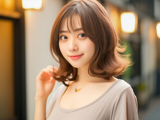 ゆるふわのヘアモデル（髪の質感特化）