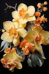 Yellow orchid, generative ai