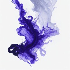 blue smoke background, Blue and black smoke fluid Ink water on a white background, Generative Ai