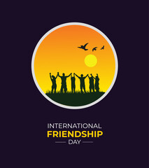 International Friendship Day. Holiday concept. template for background, banner, poster and card. vector illustration. flat design.