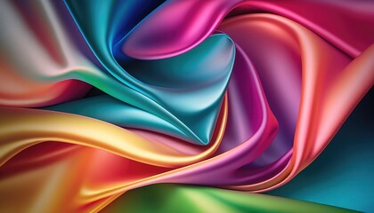 colorful and soft silky satin fabric texture abstract background generative ai