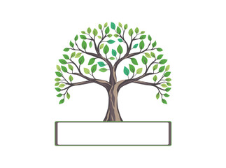 tree logo with blank banner