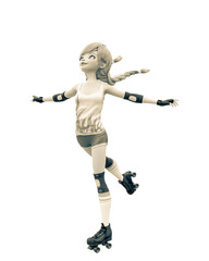 skate girl is skating