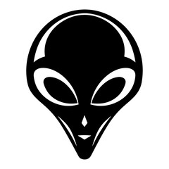 Alien head face logo svg vector black silhouette