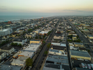 Fototapeta premium Aerial Drone of Ocean City New Jersey Summer 2023