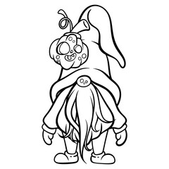 gnome drawing with black lines on a white background
