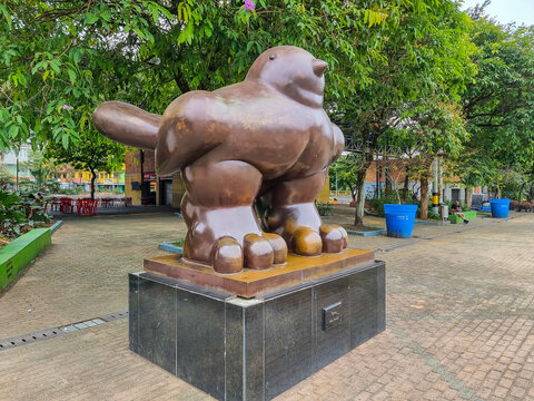 Colombia Medellin, bronze sculpture by Botero titled sparrow
