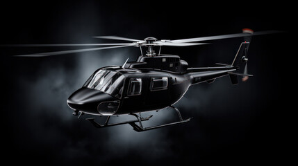 Fototapeta na wymiar Business helicopter isolated on black