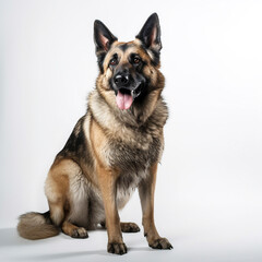 シェパード　白背景　AI生成画像　ジェネレーティブAI