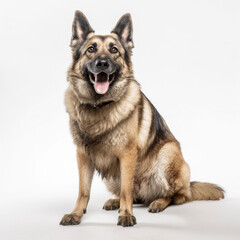 シェパード　白背景　AI生成画像　ジェネレーティブAI