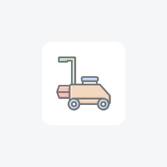 Dynamic Lawn Mower Vector Awesome Fill Icon