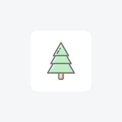 Forest Tree, tall tree Vector Awesome Fill Icon