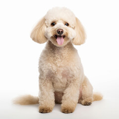 Obraz premium トイプードル 白背景 AI生成画像 ジェネレーティブAI