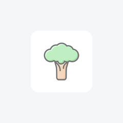 Nutritious Broccoli Vector Awesome Fill Icon