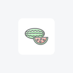 Refreshing Watermelon Vector Awesome Fill Icon