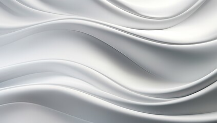 Abstract white gradient wavy shapes background modern shaped canvas style of thin steel forms, silver design 3d illustration pattern Generative AI