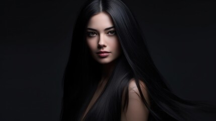 Beautiful model woman with long hairstyle. Care and beauty hair products