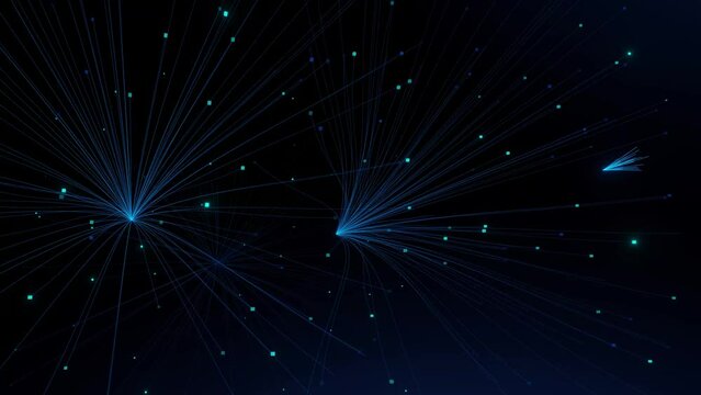 Neural network artificial intelligence. ai deep-learning modern computer technologies. abstract futuristic digital 3d animation. big data concept.