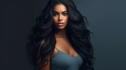 Beautiful model woman with long hairstyle. Care and beauty hair products