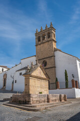 Fototapeta na wymiar Nuestro Padre Jesus Church and Eight Spout Fountain (Los Ocho Canos) - Ronda, Andalusia, Spain