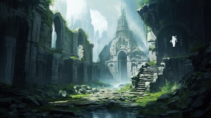 Fototapeta na wymiar Fantasy Ruins Game Artwork