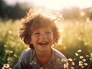 The happiest child on earth. Cute baby smiling carefree. 