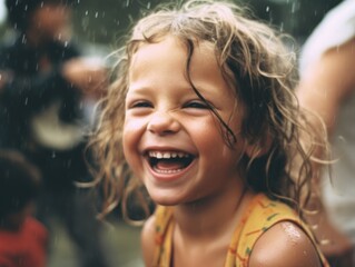 Fototapeta premium The happiest child on earth. Cute baby smiling carefree. 