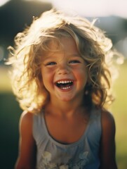 The happiest child on earth. Cute baby smiling carefree. 